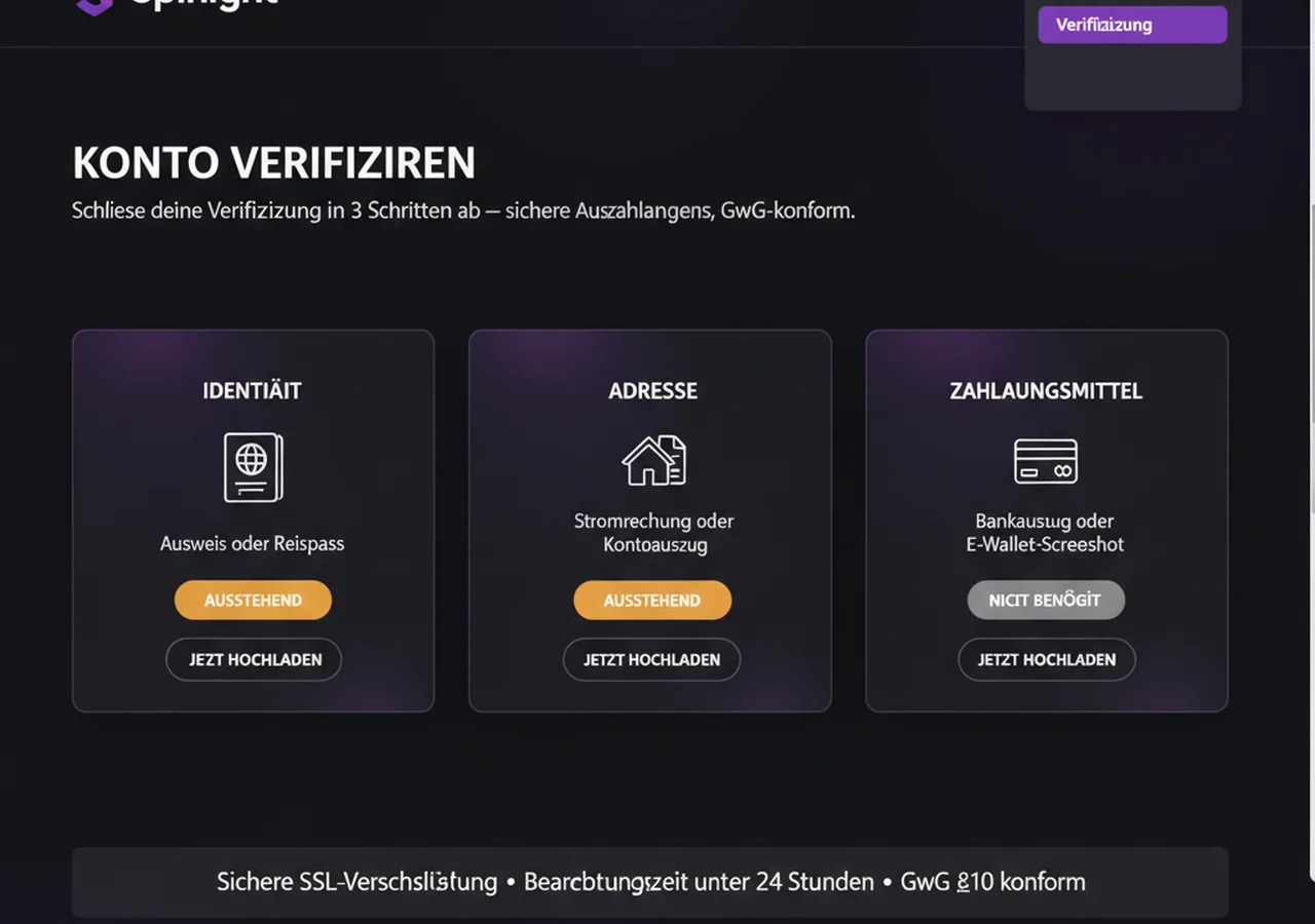 Konto-Verifizierung (KYC) – Spinight